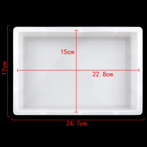 Large Silicone Soap Mold 24.7×17cm | Rectangular Soap, Biscuit, Jelly & Pudding Mold