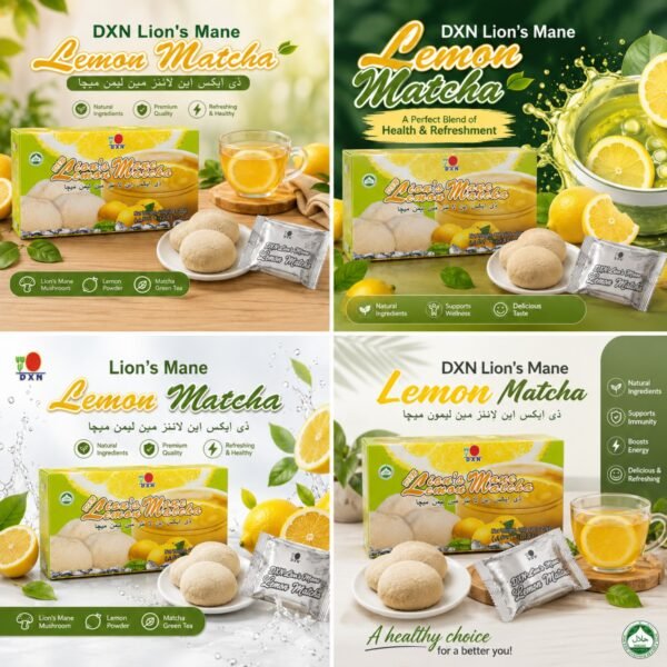 DXN Lion's Mane Lemon Matcha Tea 440g Green Tea Drink