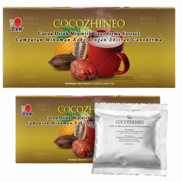 DXN Cocozhi Cocoa Drink 24g x 20 Sachets No Sugar Added Ganoderma Chocolate Beverage 480g