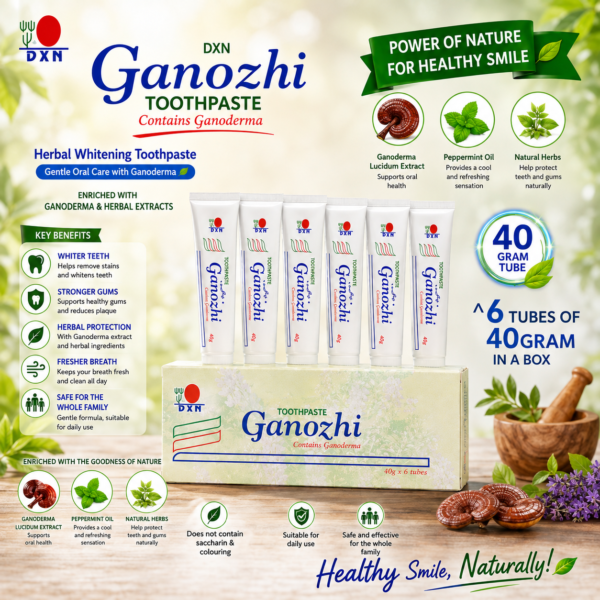 dxn-ganozhi-toothpaste-40g-x-6-tubes DXN Ganozhi Toothpaste 40g x 6 tubes with Ganoderma Extract for Daily Oral Care