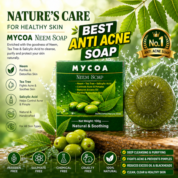 MYCOA Neem Soap 100g | Acne Control Face & Body Soap MYCOA Neem Soap 100g | Acne Control Face & Body Soap