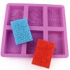 H02135d8cd8ad49c1ad2b0058148e1056l 6 Hole Figure Checkered Shaped Soap Mold Silicone Cake Mold Silicone Hand Make Diy Soap Candle Resin Silicone Candle Soap