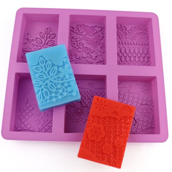 H02135d8cd8ad49c1ad2b0058148e1056l 6 Hole Figure Checkered Shaped Soap Mold Silicone Cake Mold Silicone Hand Make Diy Soap Candle Resin Silicone Candle Soap