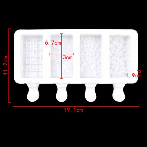4 Cavity Small Ice Cream Silicone Mold