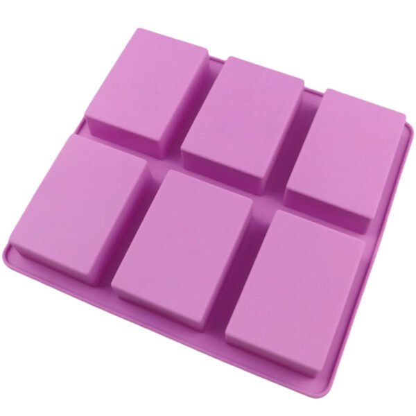 H4630b8c95d8a47c8abe8b07b2225a132H 6 Hole Figure Checkered Shaped Soap Mold Silicone Cake Mold Silicone Hand Make Diy Soap Candle Resin Silicone Candle Soap