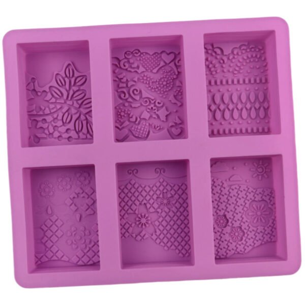 H6f1770a4d07f4018902f8202a67056cdS 6 Hole Figure Checkered Shaped Soap Mold Silicone Cake Mold Silicone Hand Make Diy Soap Candle Resin Silicone Candle Soap