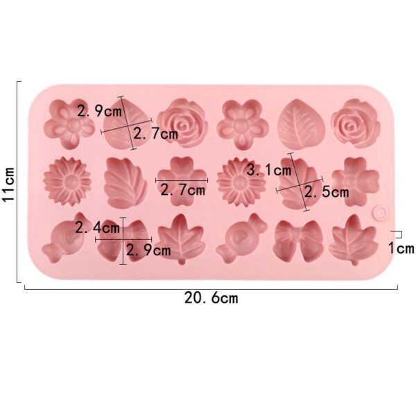🌸 18-Hole Flower & Leaf Shape Silicone Chocolate Mold