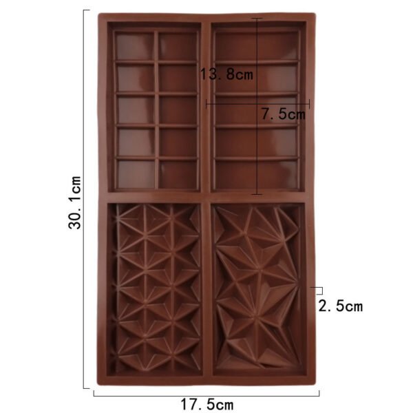 4 Hole Diamond Waffle Silicone Mold BPA Free Chocolate Resin Ice Soap Candle Baking Mold