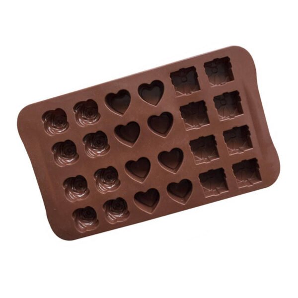 24 cavity rose heart shape silicone mold for chocolate soap resin and baking