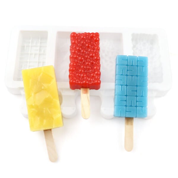 4 cavity small ice cream silicone mold BPA free DIY popsicle cake soap and candle mold