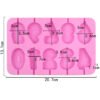 Silicone lollipop mold 0-9 number and rose shape for chocolate candy resin soap and candle making