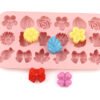 18-Cavity mold  Chocolate, Candy & DIY Craft Silicone Mold – Flower, Leaf & Bow Shapes