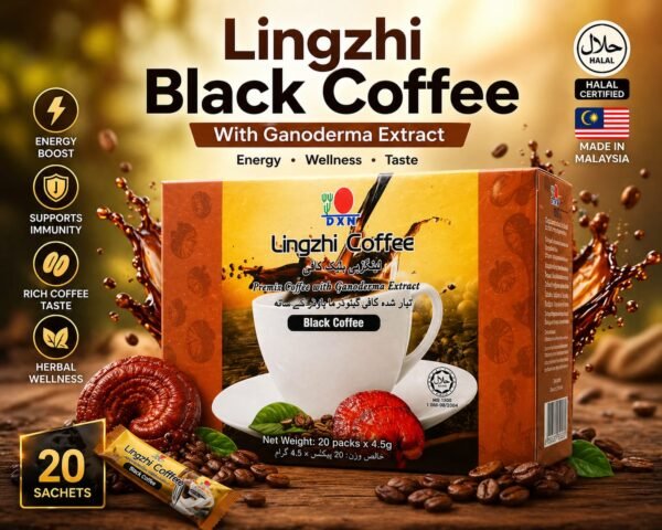 WhatsApp Image 2026-04-30 at 4.13.09 PM (1) DXN Lingzhi Black Coffee 4.5g x 20 Sachets | Sugar-Free Instant Black Coffee with Ganoderma