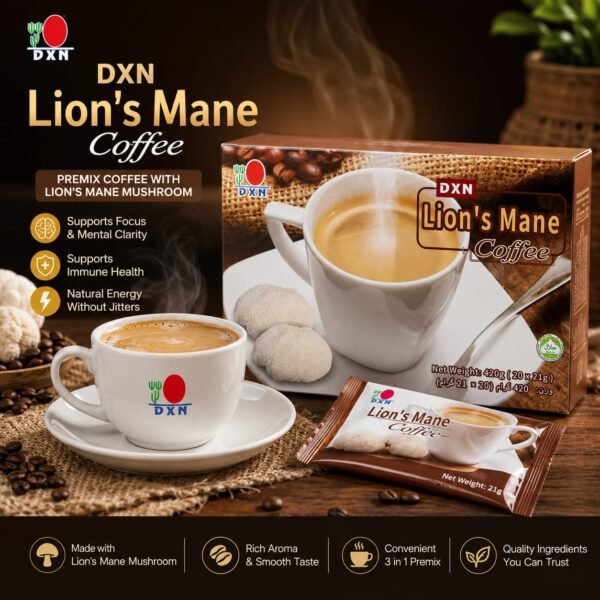 DXN Lion's Mane Coffee – 21g × 20 Sachets | Instant Mushroom Coffee