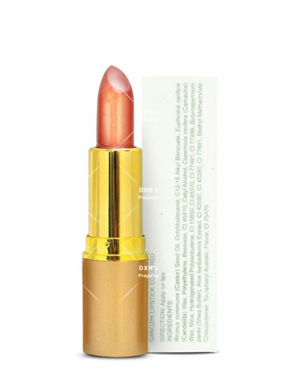DXN Ganozhi Lipstick – Coral Pink | Hydrating Aloe Vera, Shea Butter & Vitamin E Lipstick | Glossy Long-Lasting Lip Color | 3.0g