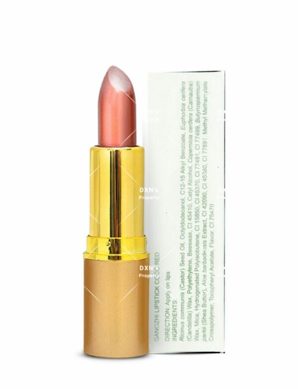 DXN Ganozhi Lipstick – Coral Pink | Hydrating Aloe Vera, Shea Butter & Vitamin E Lipstick | Glossy Long-Lasting Lip Color | 3.0g