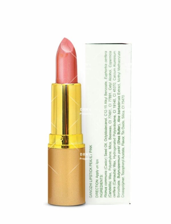 DXN Ganozhi Lipstick – Coral Pink | Hydrating Aloe Vera, Shea Butter & Vitamin E Lipstick | Glossy Long-Lasting Lip Color | 3.0g